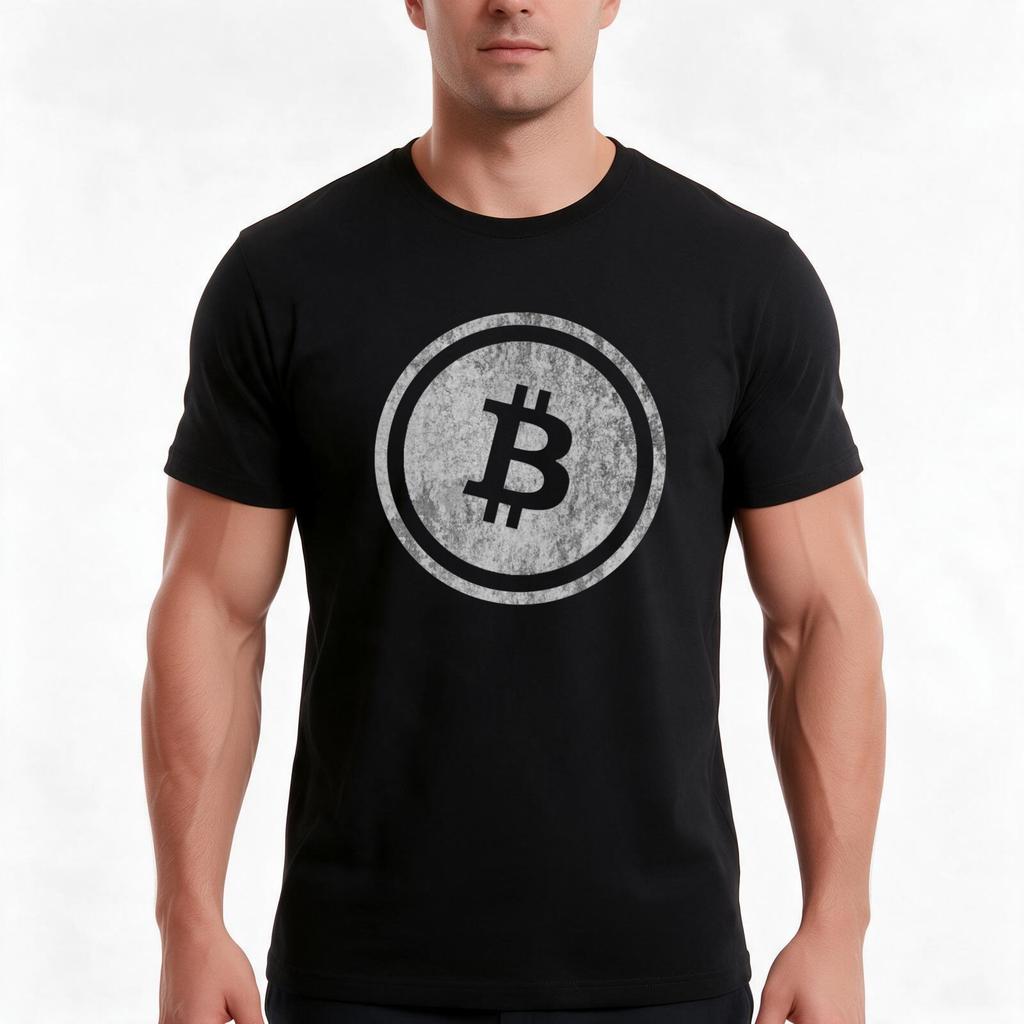 Bitcoin TShirt Summer Casual Cotton Tee Oversized Streetwear Tops Vintage Graphic Print Loose Fit Short Sleeve Cotton