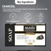 Мыло Multani Naturals с древесным углем для жирной кожи, глубоко очищающее, глицериновое мыло, упаковка 125 г, 5 шт., без парабенов, гель для душа
