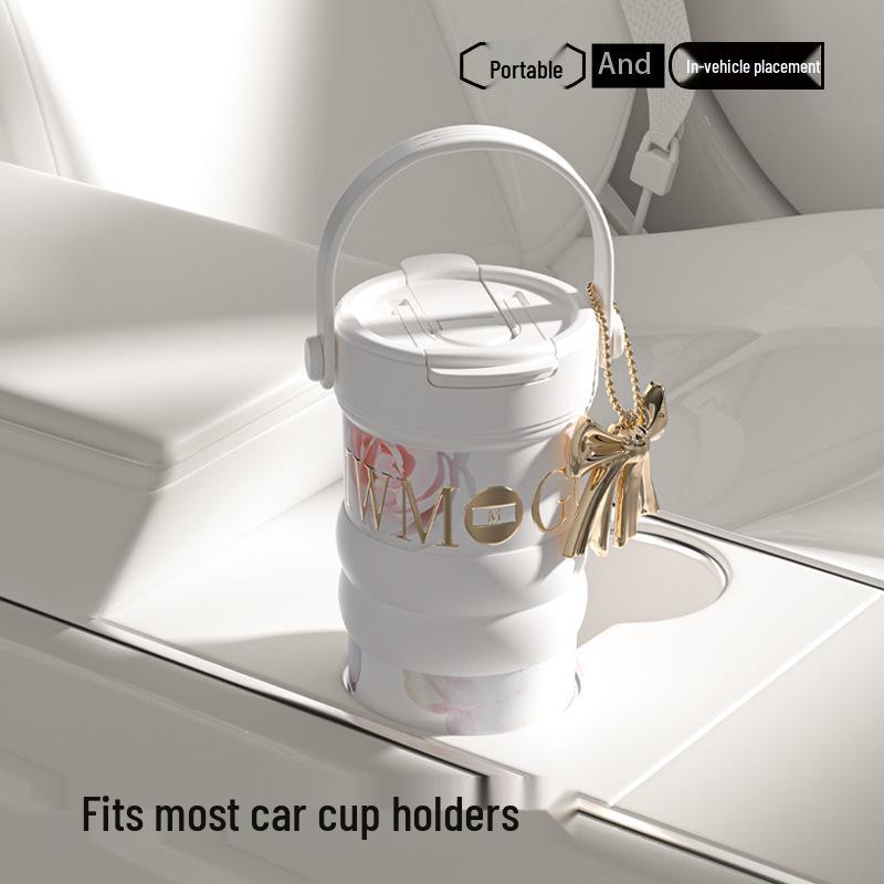 Большая цветочная термокружка из нержавеющей стали для путешествий - Идеально подходит для автомобиля и кофе