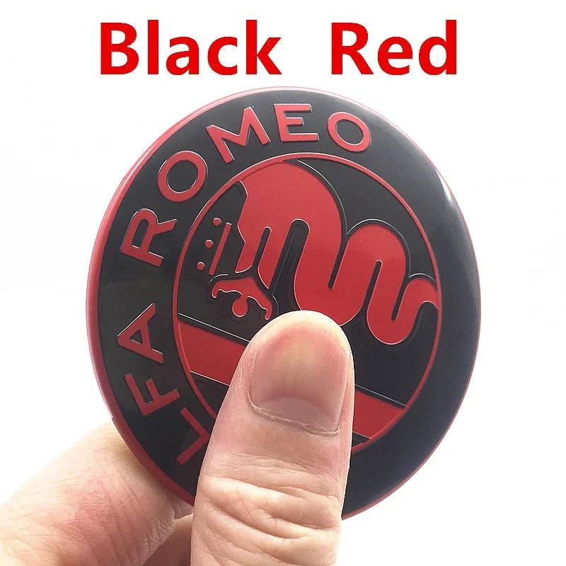 2pcs 74mm 3D Metal Sticker Car Styling Accessories For Alfa Romeo Auto Hood Front Grille Rear Trunk Middle Emblem Badge Logo