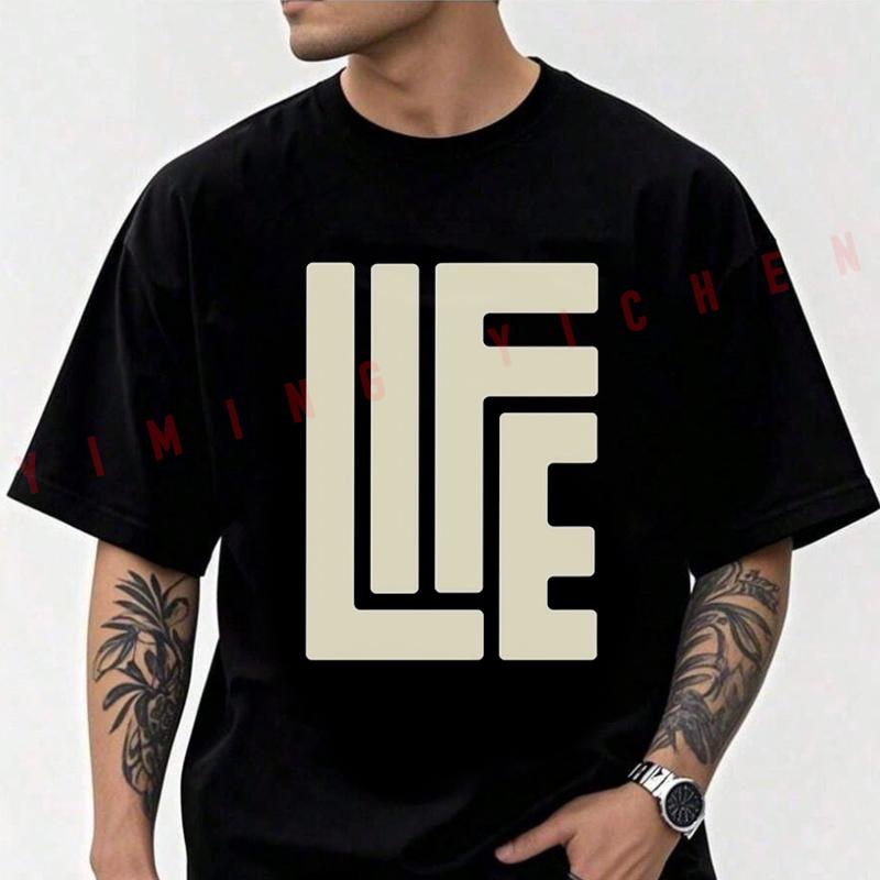 Funny Life Lettering Motorcycle Cotton Casual T-shirts Mens Summer Cycling Sportswear Top Tees 2026