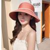 Sun hat women's summer new straw splicing fashion versatile bucket hat big edge sun protection and UV protection sun hat