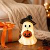 Safety flameless night lights Halloween ghost statues, cute resin holding pumpkins decorate holiday statues for tabletop interior home decoration