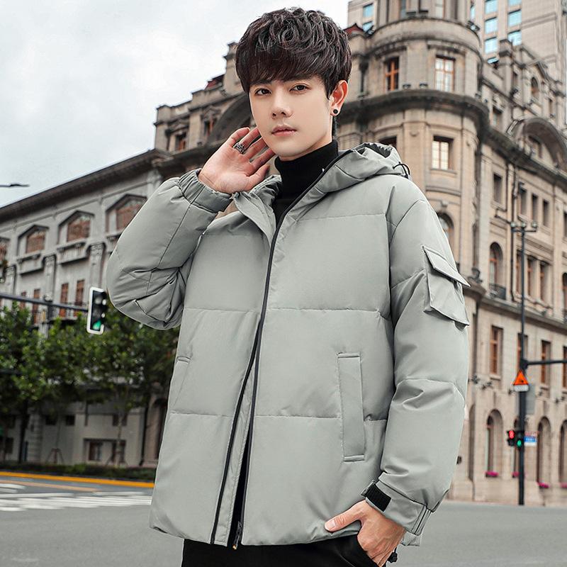 New Down Jacket Winter Thickened Hooded Men's Short Youth White Duck Down Warm Casual Trendy Coat
