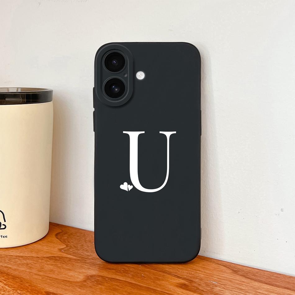 Простой Чехол Для iPhone 17 Pro Max / iPhone Air Чехол с Буквами Сердца для Телефона Для iPhone17 Защита Камеры Противоударный Мягкий Чехол
