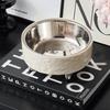 High Foot Dog Cat Bowl Stainless Steel Dog Feeder Dish Raised Dish Pet Food Water Bowls  Indoor