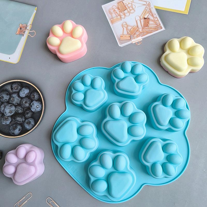 Silicone Cat Paw Molds Elegant Chocolate Cookie Mold For Baking Non-Stick Dog Treat Molds Suitable For Microwave Oven