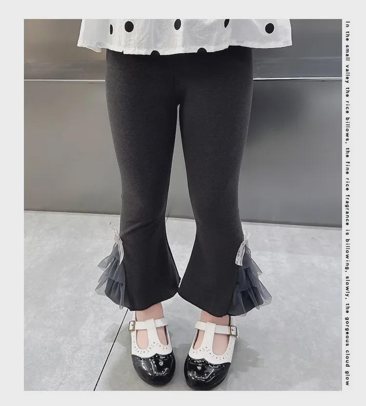 Брюки-клеш для девочек - корейские леггинсы весна/осень 2024 года