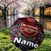 Custom Name Personalized Arsenal F.C Print Umbrella, Auto Open Close, 8‑Rib Sturdy Frame, Commute Camping Hiking Use, Birthday Gift