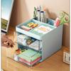 Многофункциональный настольный ящик для хранения с ящиками, органайзер для кистей для макияжа, держатель для ручек и школьных канцелярских принадлежностей