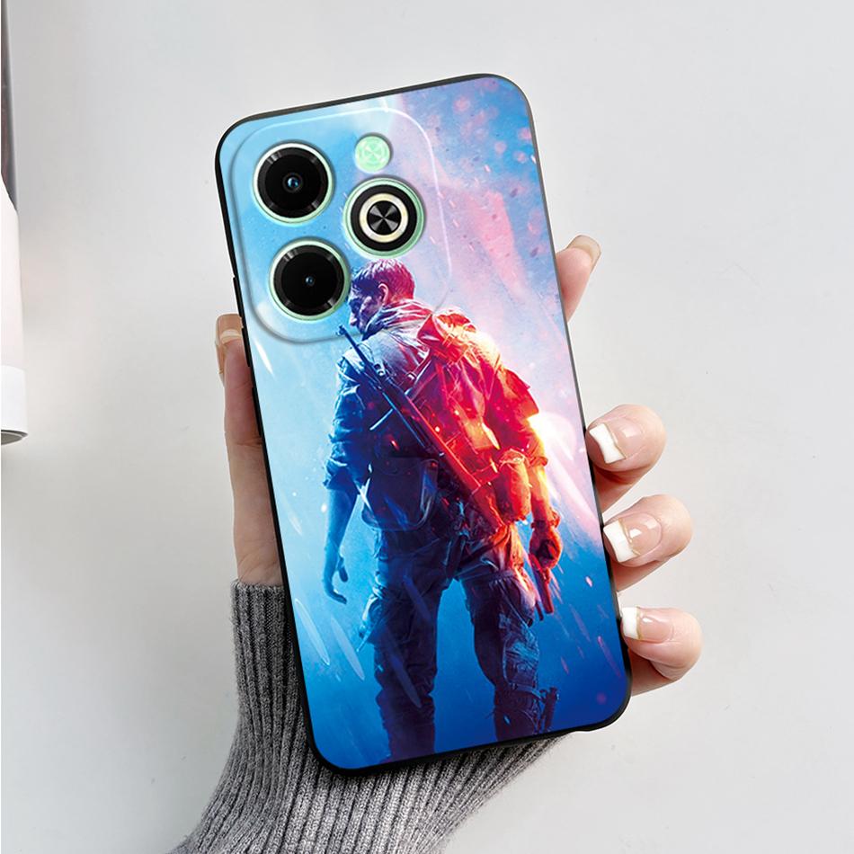 Чехол для Infinix Hot 40i Hot40i Модный Мраморный Черный Силиконовый Мягкий Чехол для Телефона Для Infinix Hot 40i 40 i X6528B Задняя Крышка Fundas