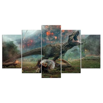 5 шт. мир динозавров Юрского периода, современный декор, холст, настенные художественные фотографии, HD печать, домашний декор, 5 панелей, декор комнаты, 5 шт., картины
