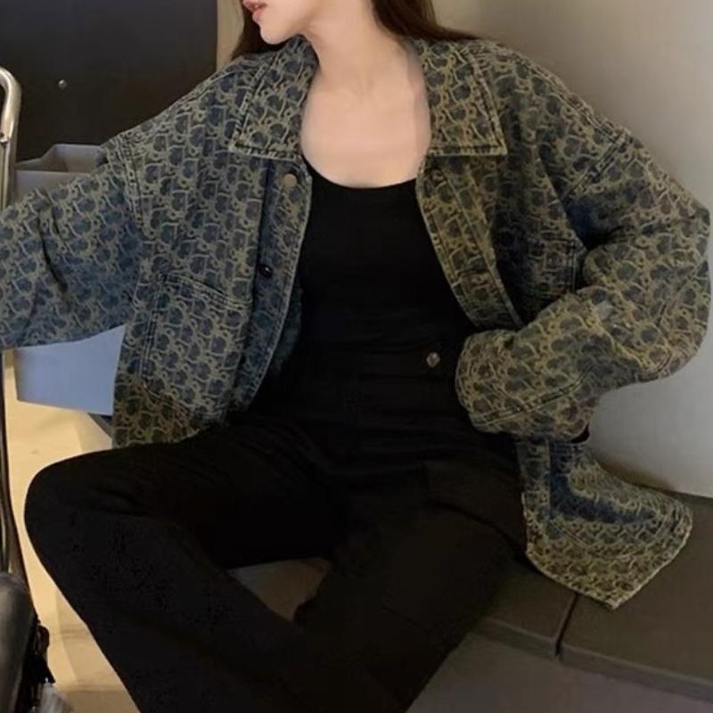 IHUASU Женская винтажная джинсовая куртка с принтом в виде пеплума