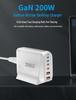 200W GaN Multi-Port PD Fast Charger with 2A4C Ports for Phones & Laptops