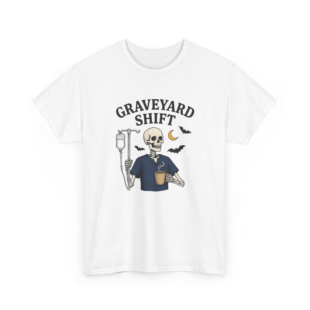 Skeleton Nurse Shirt Nurses Halloween Gift Women Cartoon Tee Bone T-Shirt
