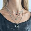Fashion New Style Sexy Star Pendant Necklace with Rhinestones - Stylish Starburst Lockbone Chain for Fashion - conscious Girls and Women