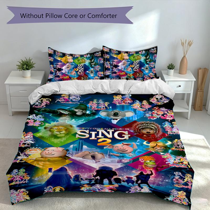 3pcs Sing Duvet Cover Set, Includes 1 Duvet Cover and 2 Pillowcases,Skin-Friendly&Comfortable Fabric,Suitable Bedding Sets