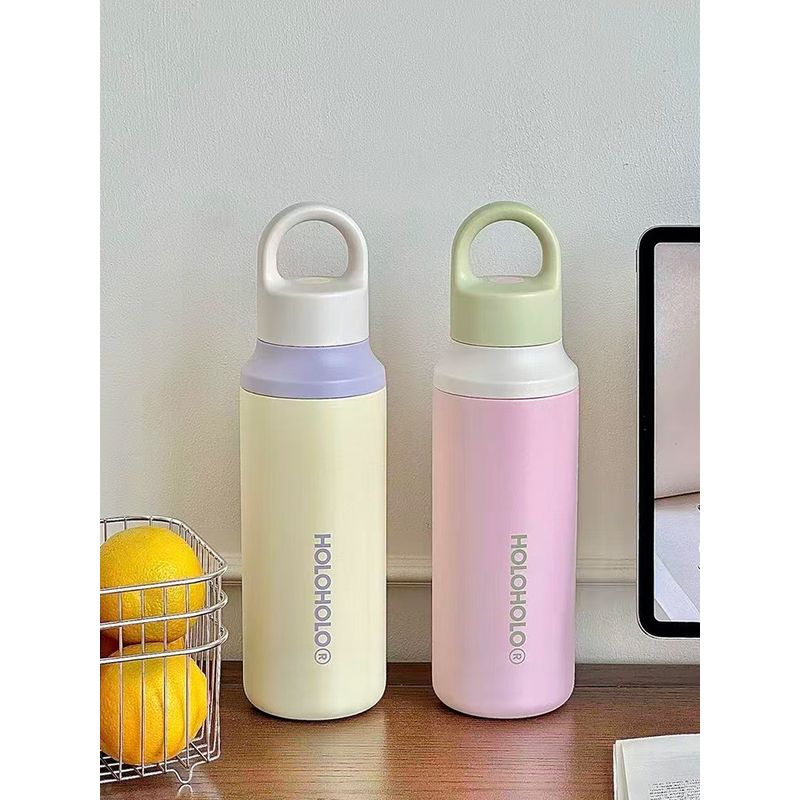 Holoholo Click Cup Girls' Sports Water Cup, High-Looking, Portable, Stainless Steel, Large-Capacity Thermos Cup