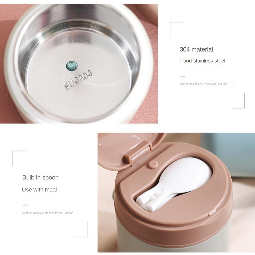 Изолированная чашка для завтрака из нержавеющей стали 304 с широким горлышком, вакуумная, банка для супа для горячей еды