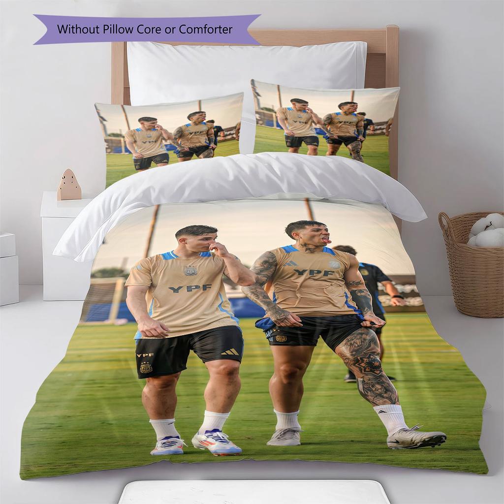 Julian & Enzo Pattern Bedding Home Decoration Birthday Gift ( 1 duvet cover + 2 pillowcase, without core),fan merchandise.