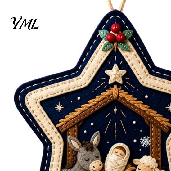 Bedroom Window Festive Accents Felt Christmas Pendant, Decorative Hanging Ornament for Holiday Decor Home Interior Decor, Indoor Outdoor Wall