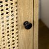 Narrow Rattan Nightstand Side End Table With Shelf And Cupboard 39cm X 35cm X 60cm Natural
