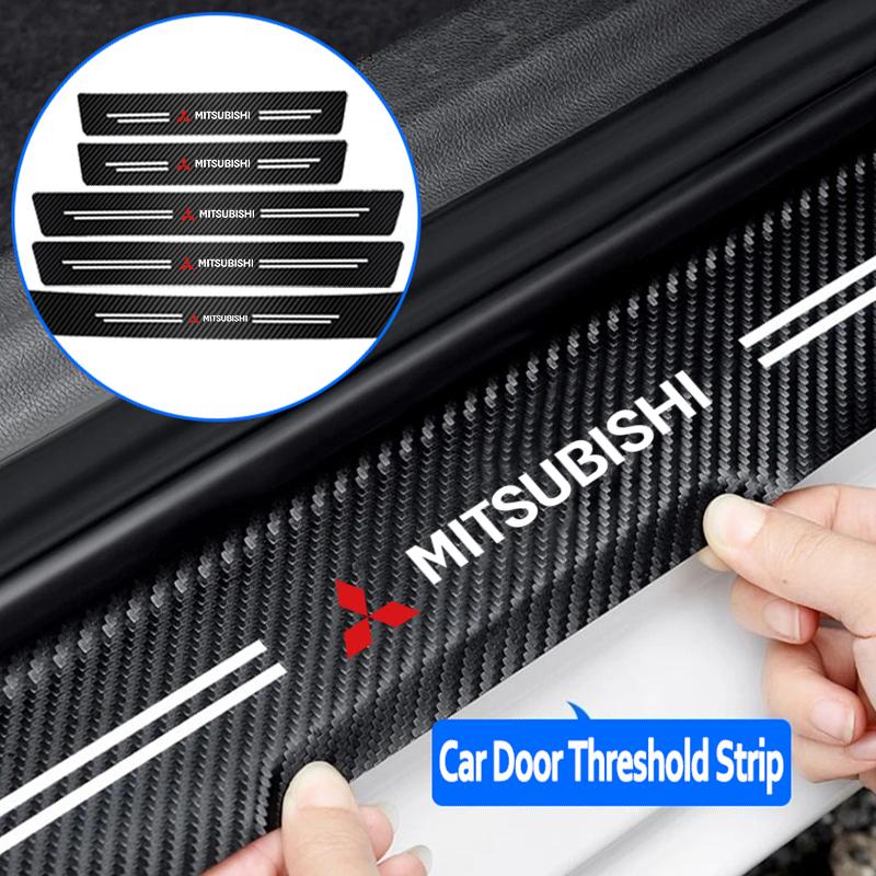 Наклейка-защита порога двери автомобиля из углеродного волокна Для Mitsubishi Eclipse Outlander Pajero ASX Colt I200 Space Triton Ralliart Ex Star HZ8