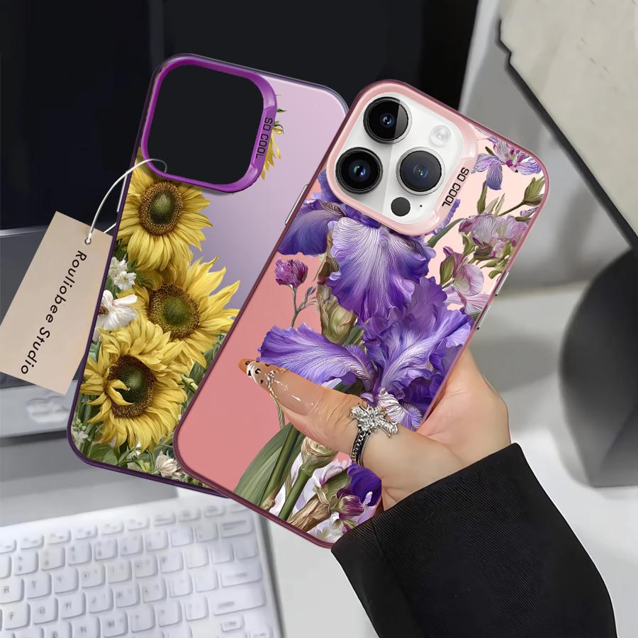 Задняя крышка-чехол для телефона для iPhone 17 Pro Max 11 Air XR 12 13 Pro 15 Plus XS 16 14 Модный подсолнух Арт