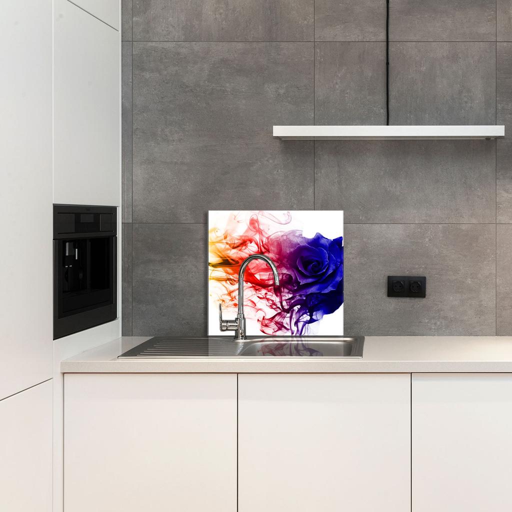 PANEL SZKLANY DO KUCHNI 65x60 Róża