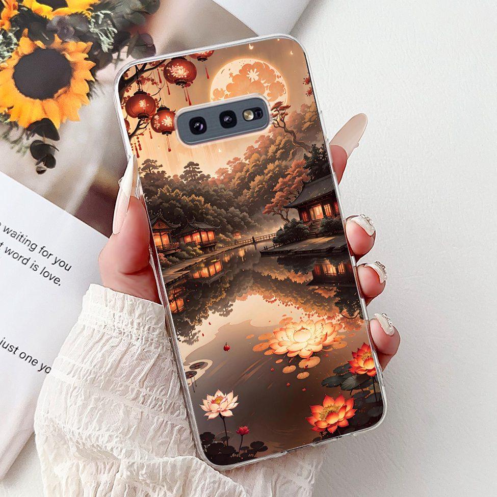 Clear For Samsung S10e Case Cover Luxury Butterfly Love Fashion Flowers Cool Funny Painted Soft Phone Case SM-G970F SM-G9700