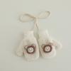 1 Pair Kids Winter Mittens Cute Bear Hanging Neck Gloves Fleece Lined Warm Thick Velvet Mittens For Toddler Baby Boys Girls