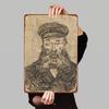 Винтажный Рисованный Портрет Капитана Металлическая Жестяная Картина Декор Стены Дома для Гостиной Кабинета Бара Креативное Произведение Искусства