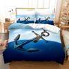 3D Anchor Bedding Set Luxury Quilt and Pillow Case 2/3pcs AU180 * 210 Single/Double Bed Holiday Gift Soft Home Textile