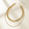 Modern Unique Double Layer Chain Necklace For Women Versatile Alloy Fashion Piece