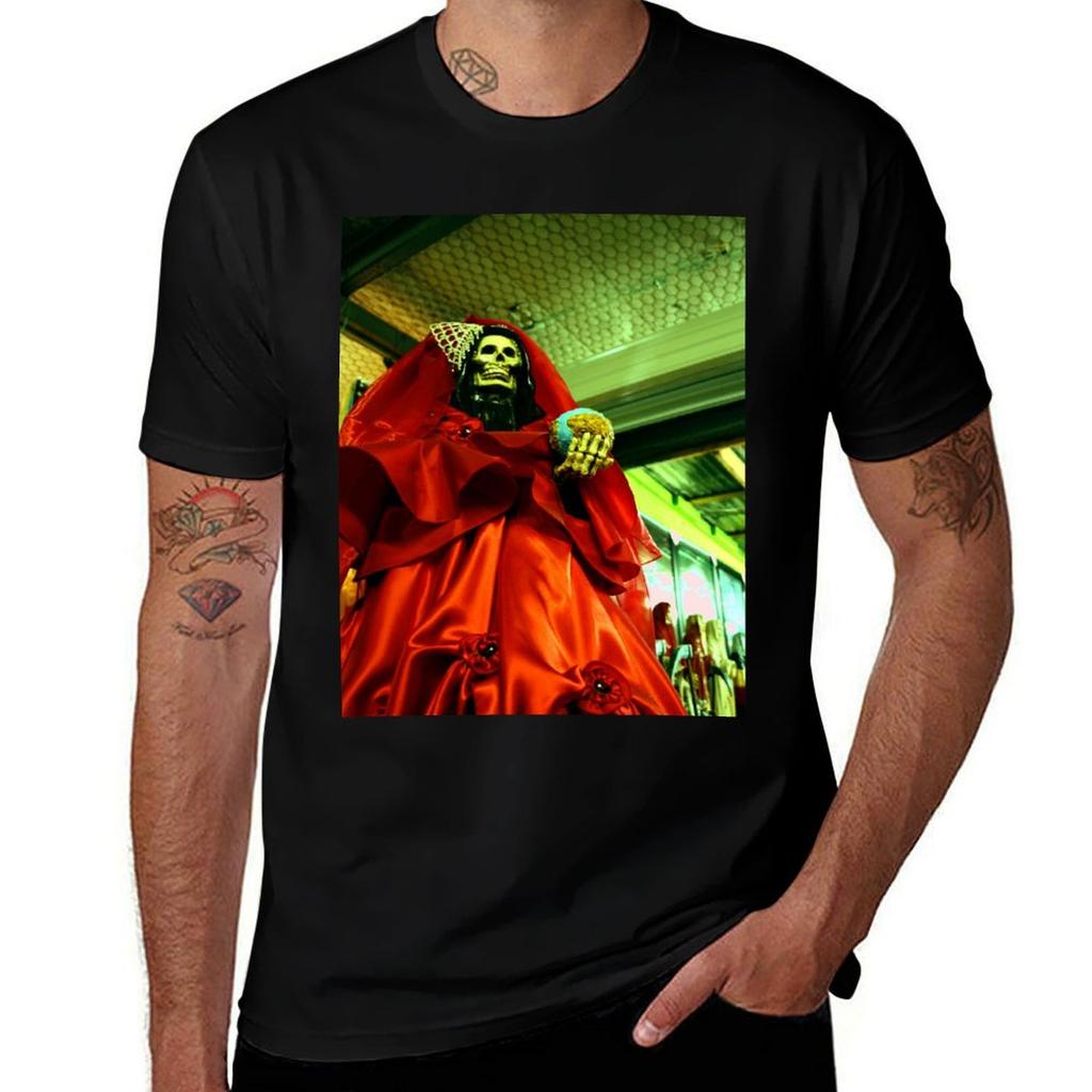 Cult Of Santa Muerte Tshirt Antifade Casual Tee Shirt