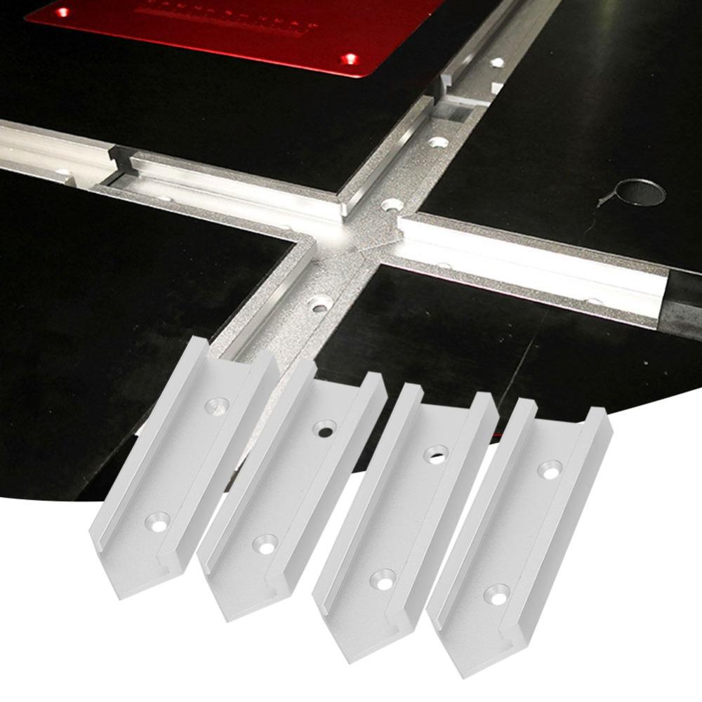 4pcs Aluminum Alloy Miter Track Jig Fixture 30mm Width Slot Connector For Router Table