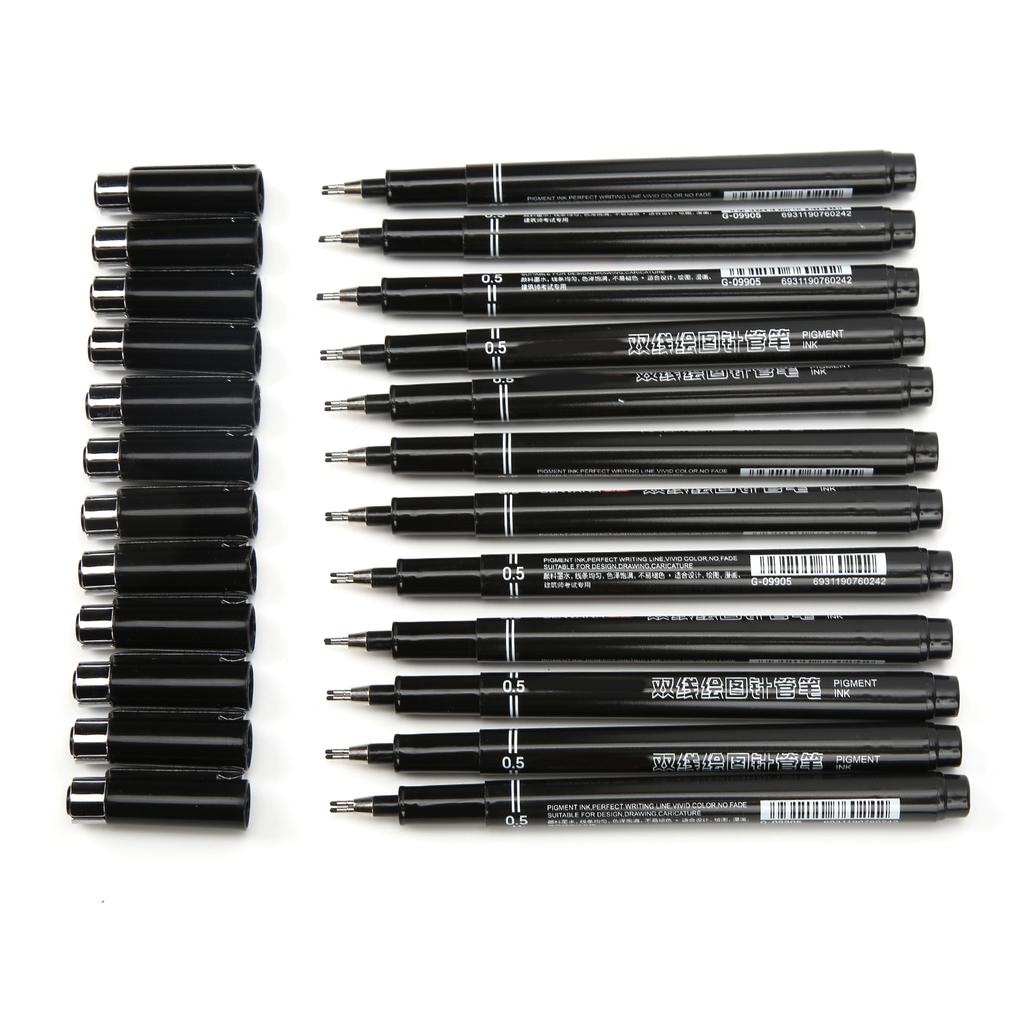 12 шт. Ручка для рисования линий, пишет гладко, хорошо водостойкая, не выцветает, не оставляет пятен, не кровоточит, тонкие ручки для