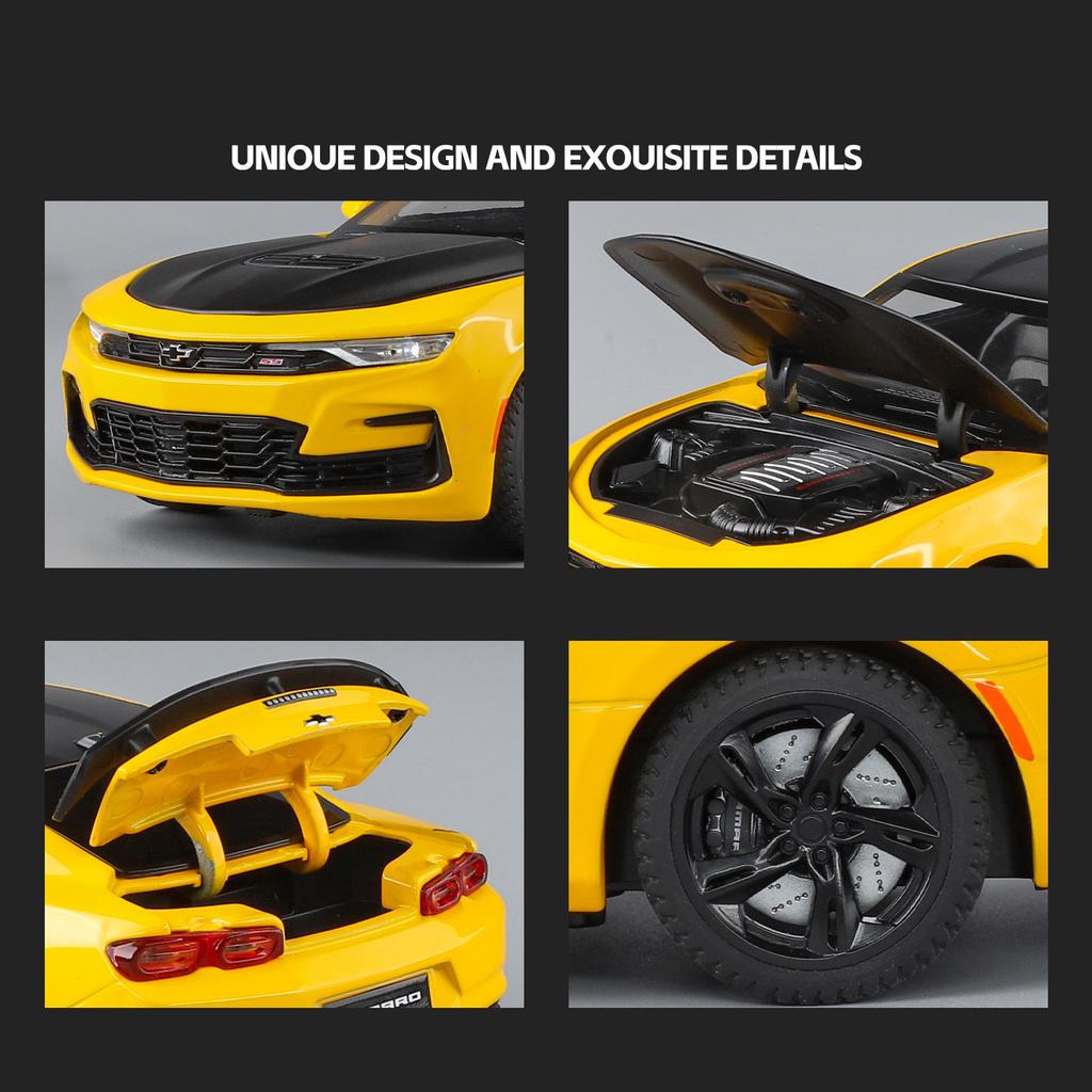 1:24 Chevrolet Camaro 2023 Литая Модель Автомобиля Игрушка Металлический Литой Автомобиль Звук и Свет Автомобильные Игрушки Для Детей Транспортное Средство