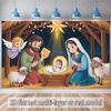 1 piece 2D flat Christmas story scene banner | Polyester material suitable for events weddings partiesZL