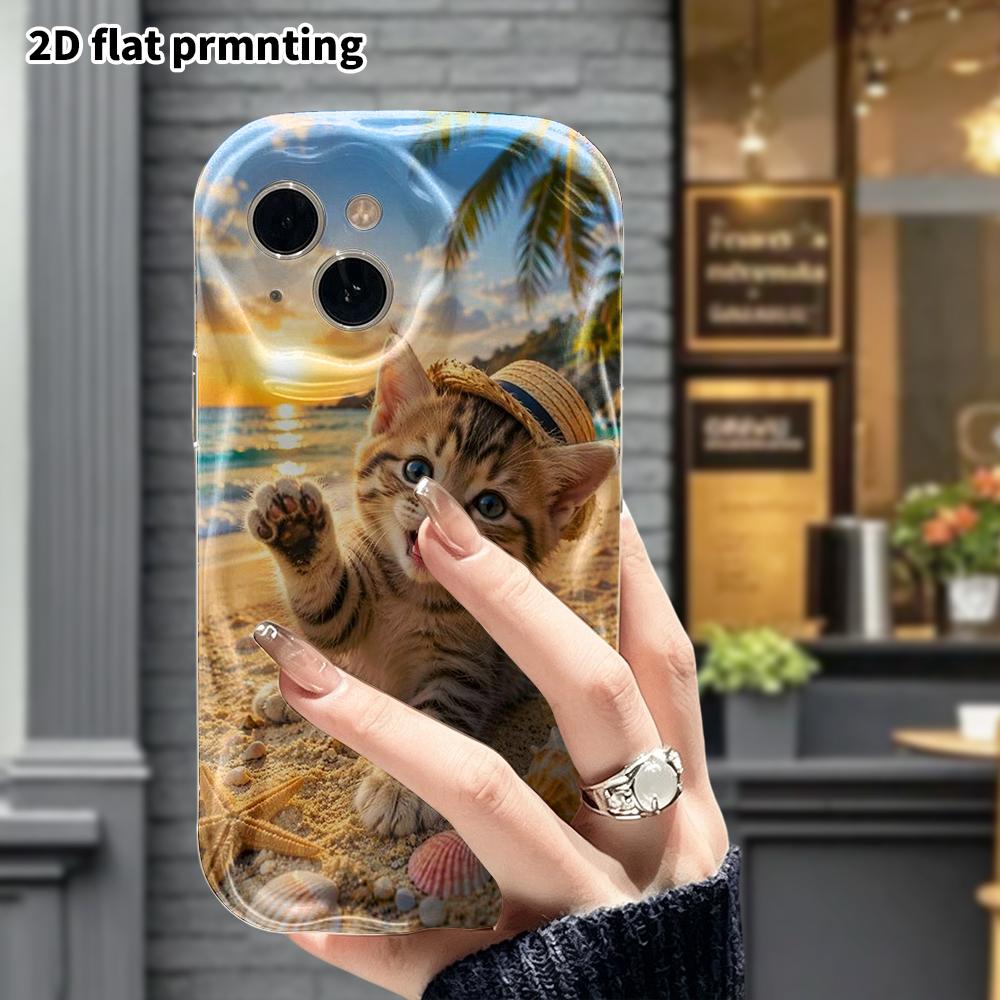 Phone case: 2D flat design suitable for iPhone 18 17 16 15 14 13 Pro protective case, perfect for beach vacations, Christmas, Halloween, and other hol