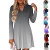 Women's Fashion Gradient V-neck Long Sleeve Dress