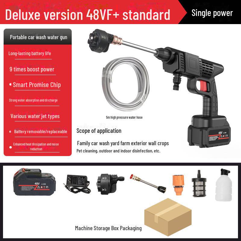 Аккумуляторный беспроводной пистолет высокого давления для мойки автомобилей с литиевой батареей