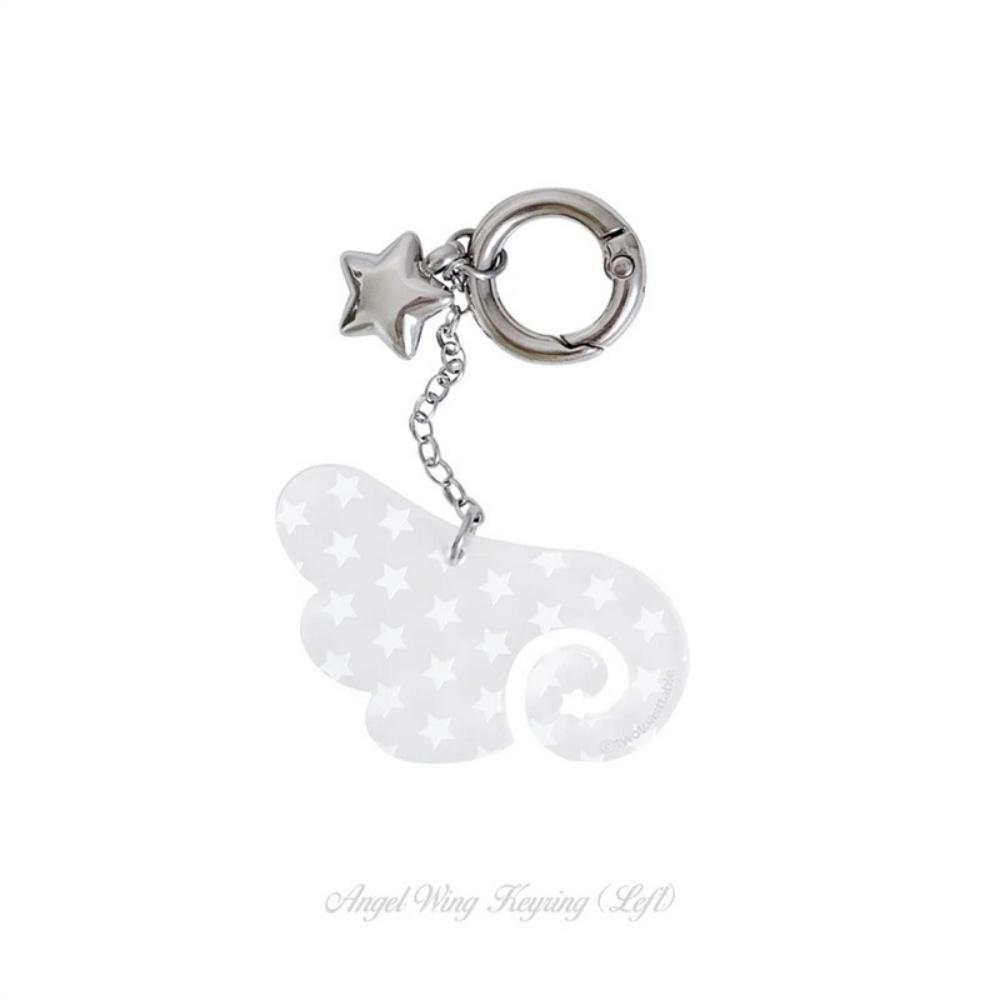 Korean Angel Wing Keychain Japanese Magical Girl Star Keychain Bag Charms Women Backpack Decoration Car Keyring
