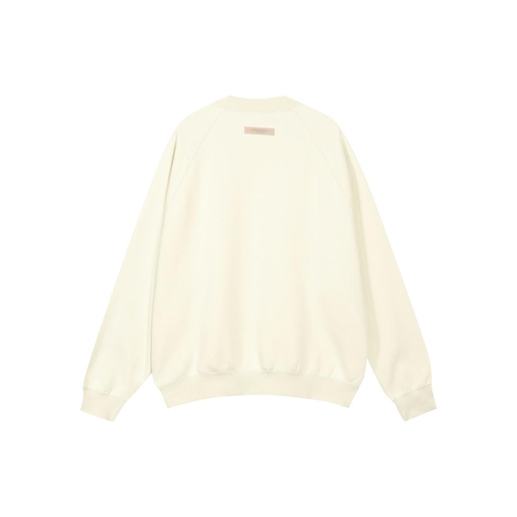 Fear of God Essentials FW21 Эксклюзивный пуловер Innersect с флисовой подкладкой и принтом логотипа, унисекс, цвет Mozzarella 192BT212241F