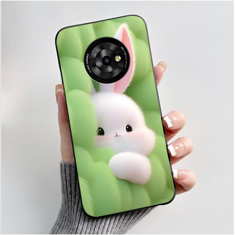 New Unique Cartoon Design Soft Silicone Black Casing For TCL Suixuetang M1 Fluffy Kitten Pattern Shockproof Protective Cover