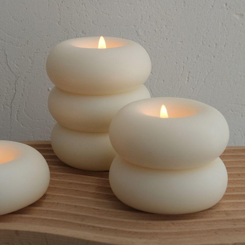 Aromatherapy Candle Round Solid Color Candle Creative Home Decoration Candle Bedroom Birthday Gift