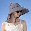 Женская широкополая солнцезащитная шляпа, сворачиваемая, с защитой от ультрафиолета, с клапаном на шее, с UPF 50+, рыболовная шляпа с отверстием для хвоста для походов на пляж
