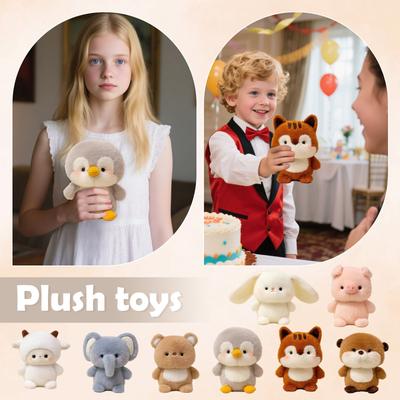 Плюшевая игрушка-животное Мягкая игрушка Настольный компаньон Милый пушистый плюшевый зверёк Декоративная коллекционная игрушка для дома, офиса, подарок
