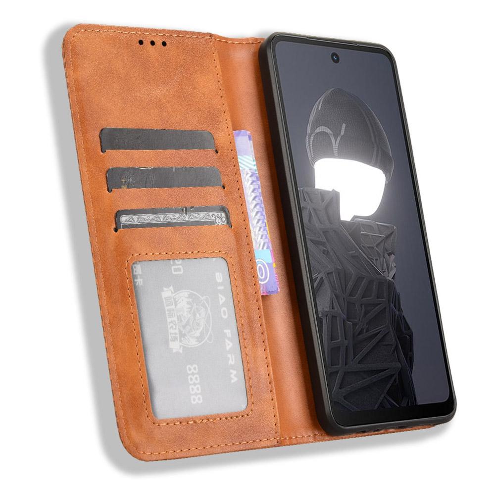 Для HMD Fusion 5G Кожаный чехол Кошелек Подставка Ретро текстура Чехол для телефона