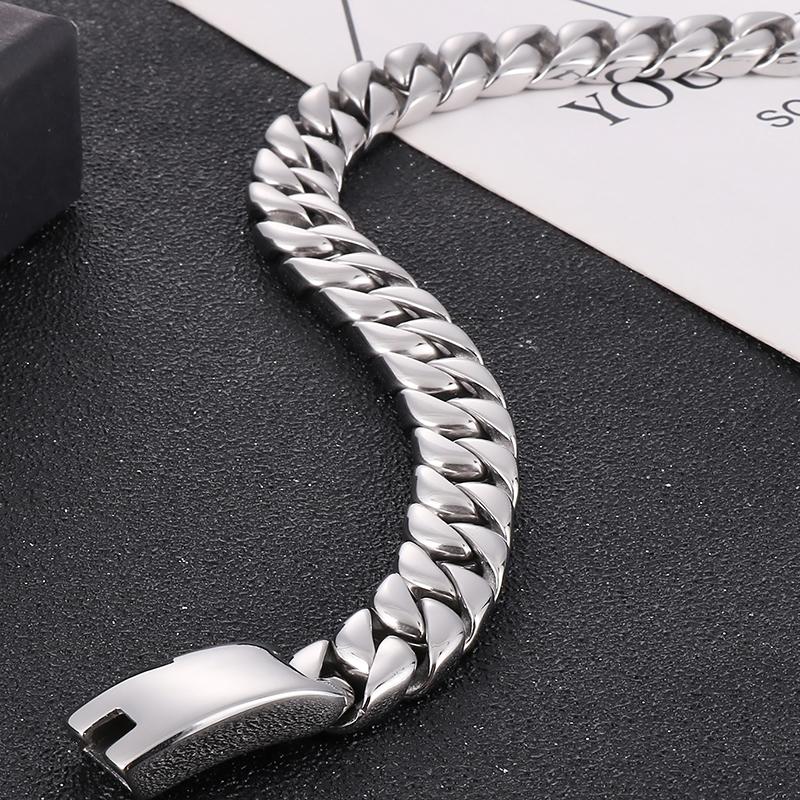 Mens Curb Chain Necklace 20-26 Inches 12MM Wide Long Necklaces For Men Best Friends Stainless Steel Jewelry Gifts For Birthday